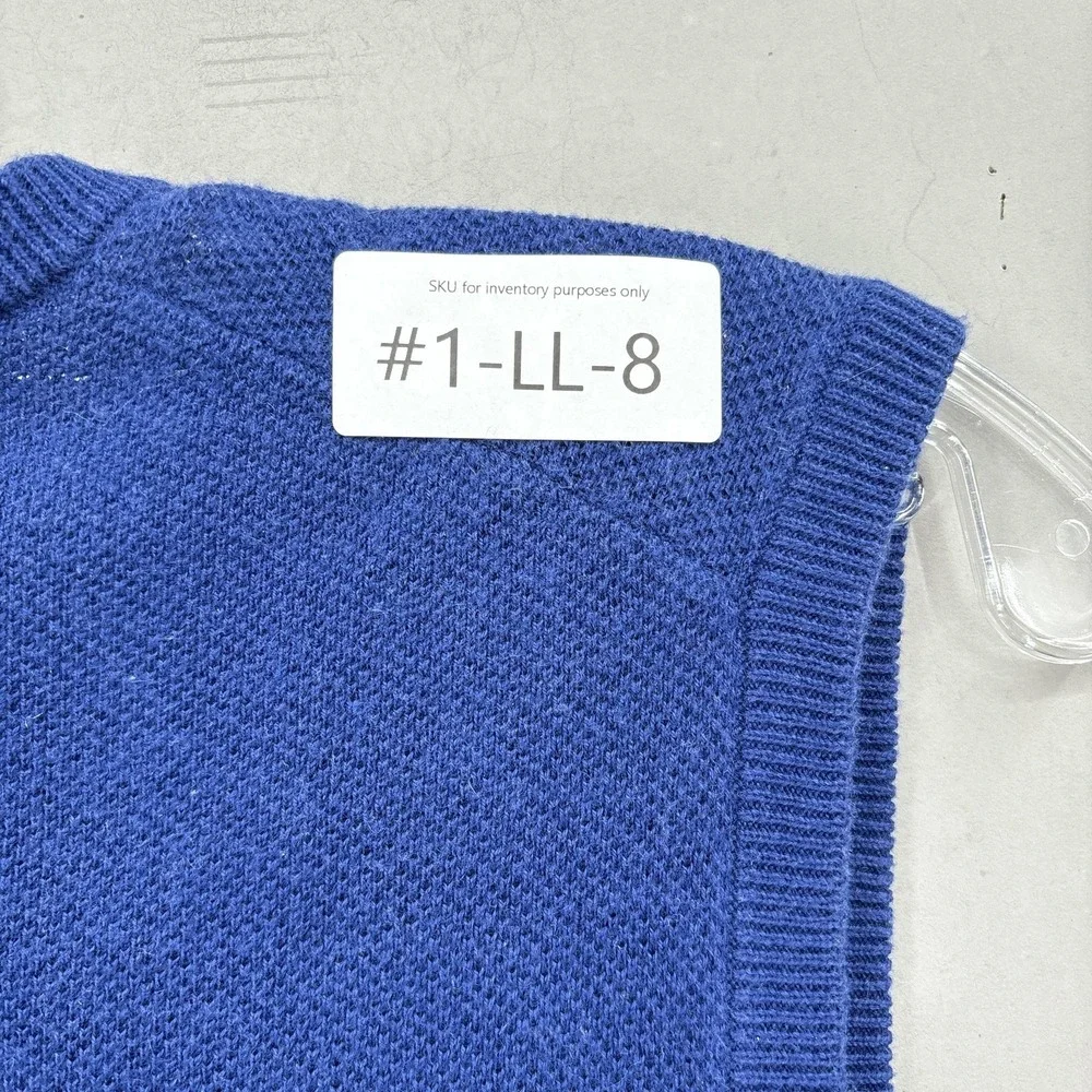 Polo Ralph Lauren Sweater Vest Mens Medium Blue Cotton Cashmere‎ V Neck Vintage